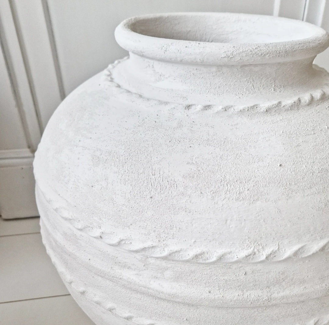 Large White Ceramic Pot