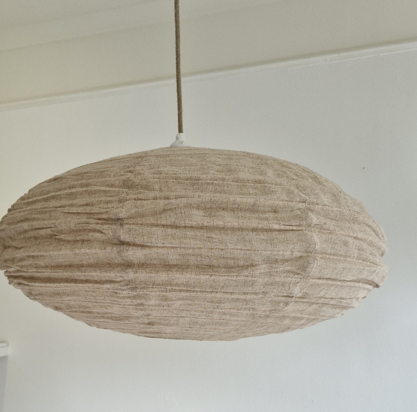 Naturel linnen lampion lamp Ufo in 60cm