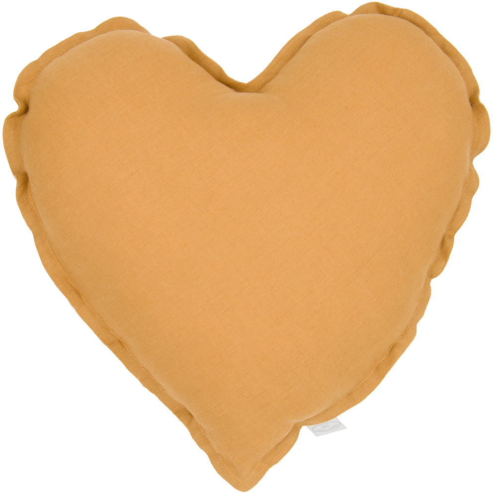 Cotton & Sweets linen heart pillow Caramel