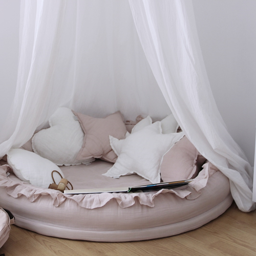 Cotton & Sweets linen star cushion Powder Pink Ø50cm