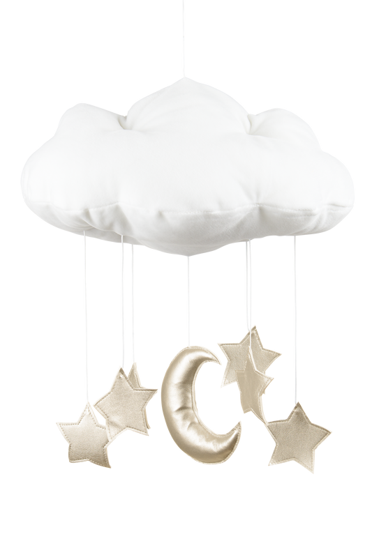 Cotton & Sweets Cloud mobile White with gold stars
