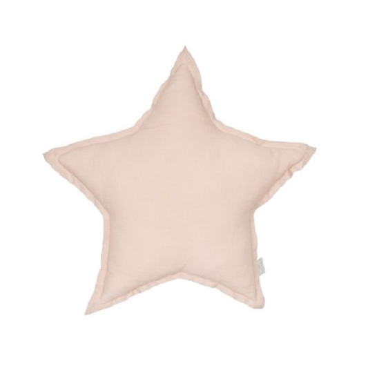 Cotton & Sweets Mini linen star cushion Powder Pink Ø36cm