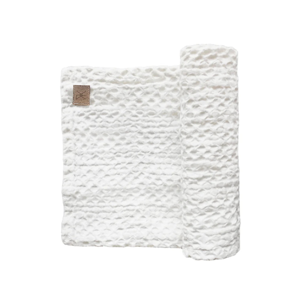 Linen waffle cloth Off White 30x50cm
