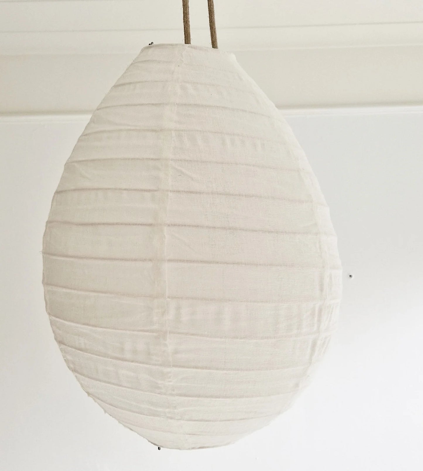 Witte linnen lampion hanglamp in de maat Small