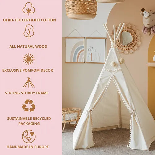 Boho Teepee with Pom Pops