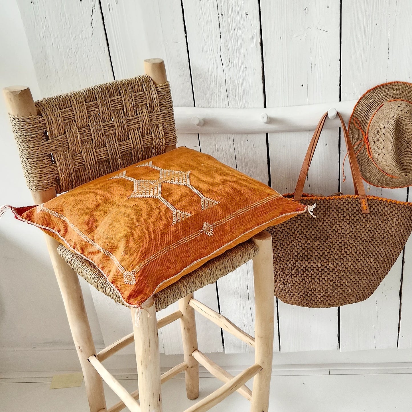 Sabra Silk cushion cover Warm Orange