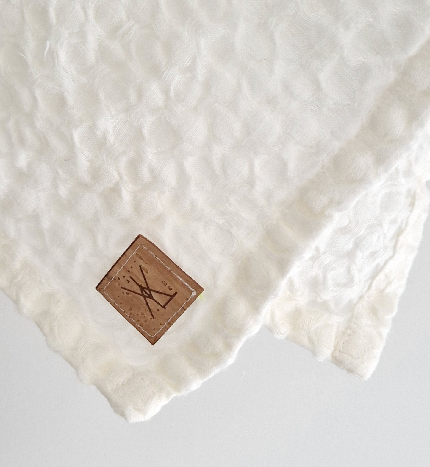 Linen waffle cloth Off White 30x50cm