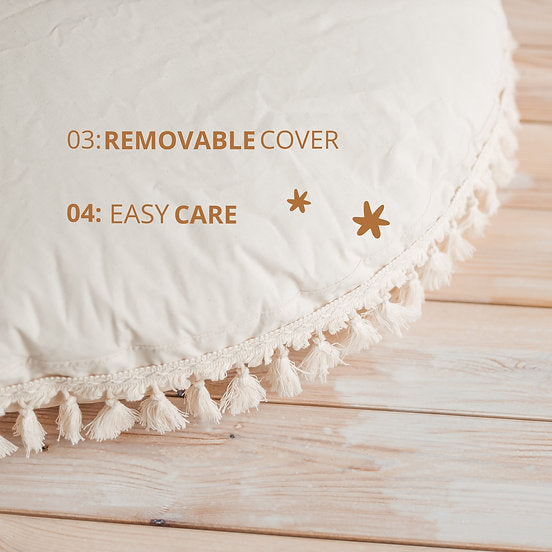 XL Boho floor cushion with tassels