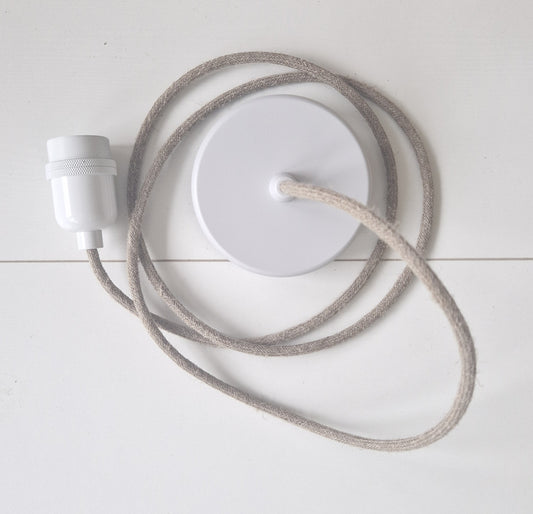 Electric system Natural Linen with design fitting and ceiling cup