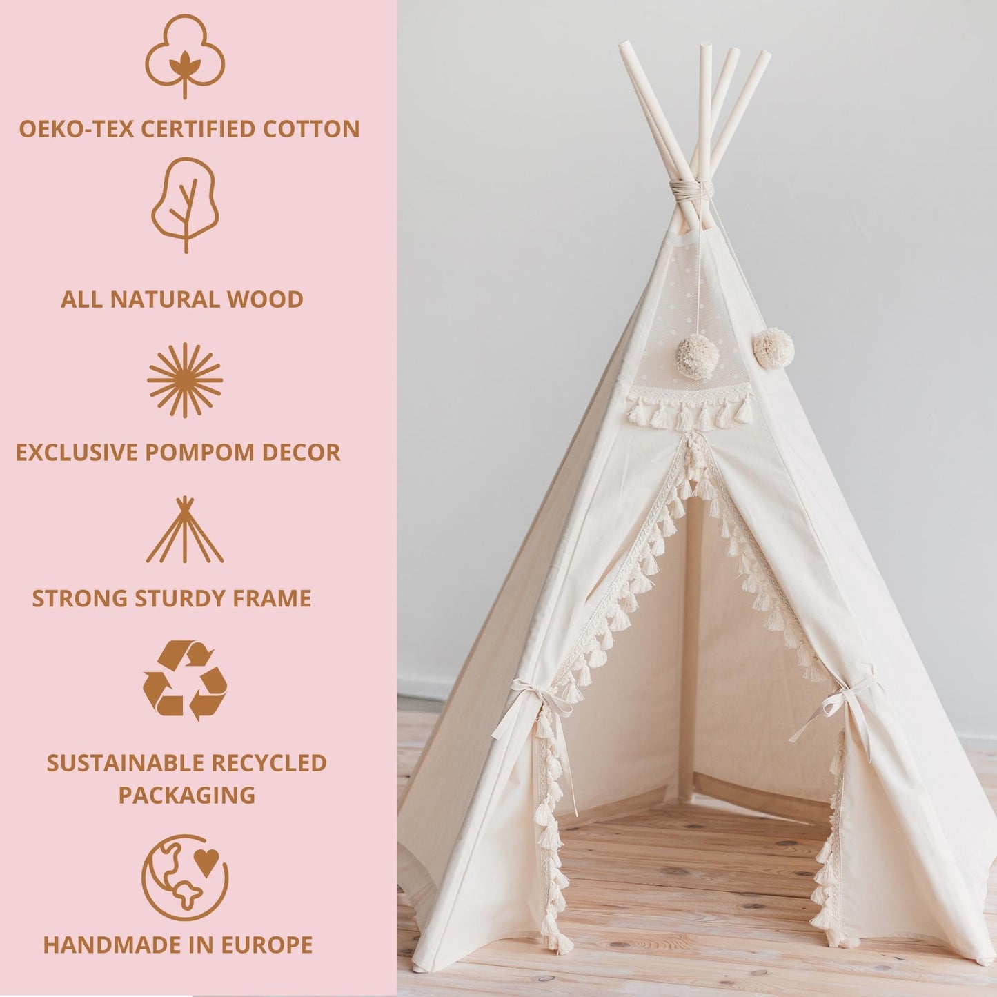 Boho Teepee with tassels