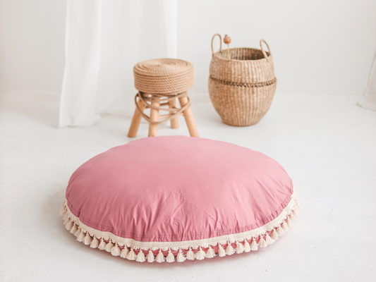 XL Boho floor cushion with tassels