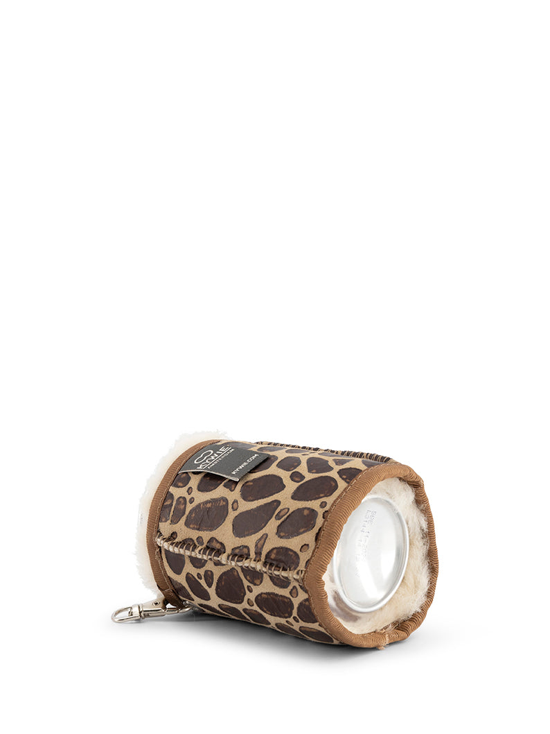 KYWIE Key Ring Giraffe Print Silk Leather
