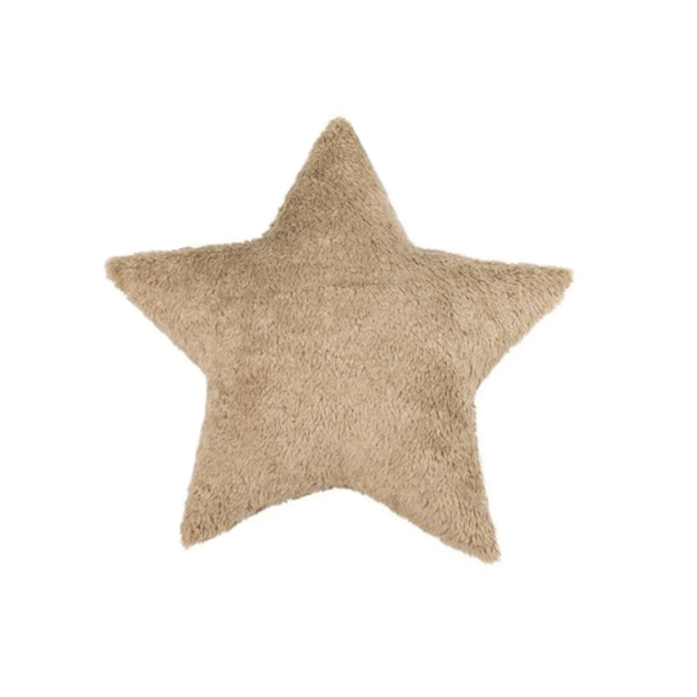 Cotton & Sweets Mini Sheepskin Star cushion Chocolate Ø36cm