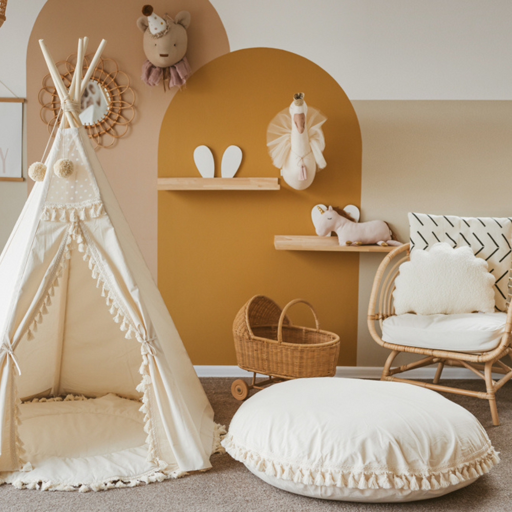 XL Boho floor cushion with tassels