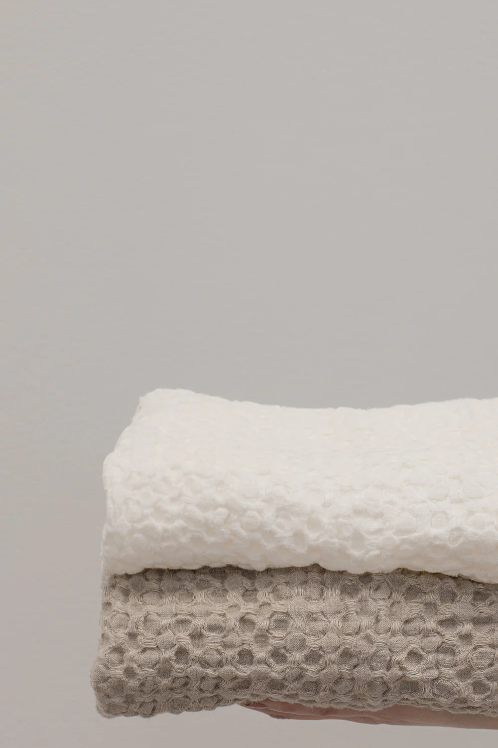 Linen waffle cloth Off White 30x50cm