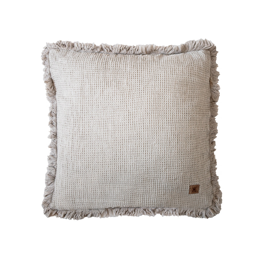 Linen waffle cushion Natural 50x50cm by Bliss