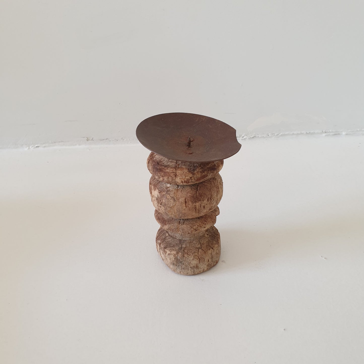 Old wooden candle holder