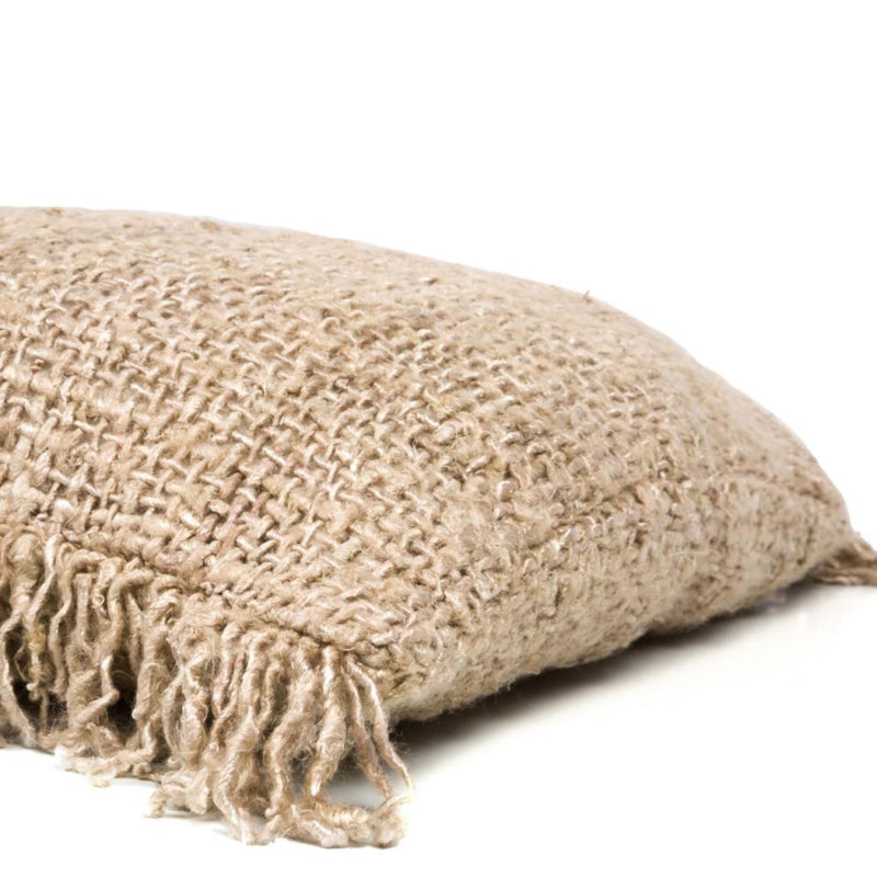 Cushion cover Beige with fringes
