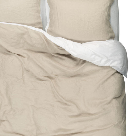 Linen duvet cover Belle in Duo Tone Natural/White