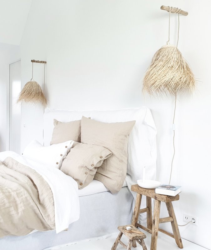 Linen duvet cover Belle in Duo Tone Natural/White