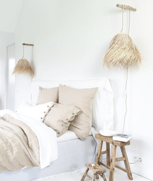 Linen duvet cover Belle in Duo Tone Natural/White