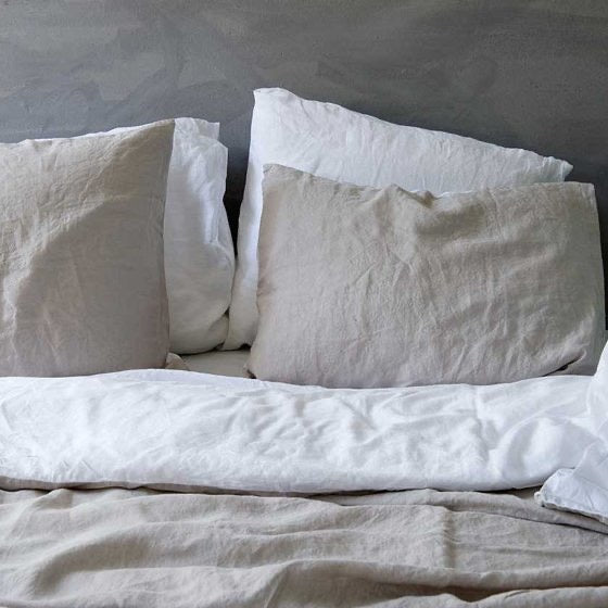 Linen duvet cover Belle in Duo Tone Natural/White