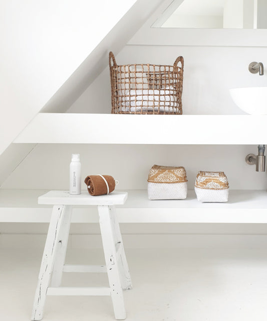 Sacrifice basket bamboo white/natural