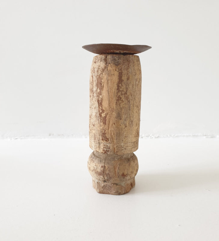 Old wooden candle holder