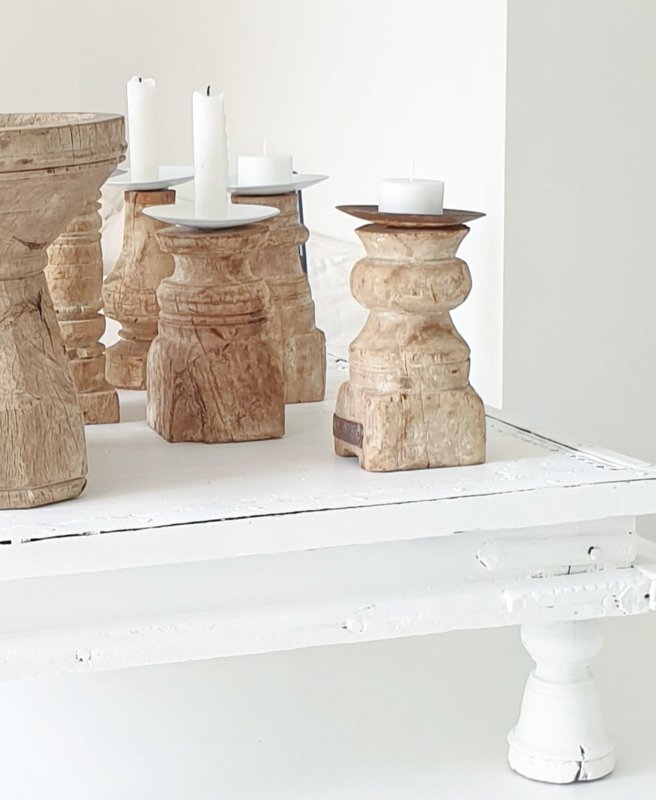 Old wooden candle holder