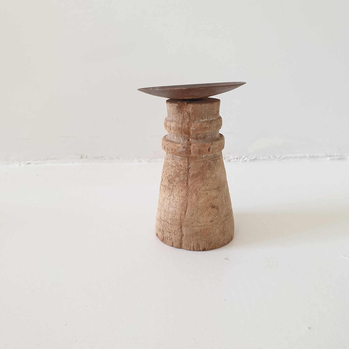 Old wooden candle holder