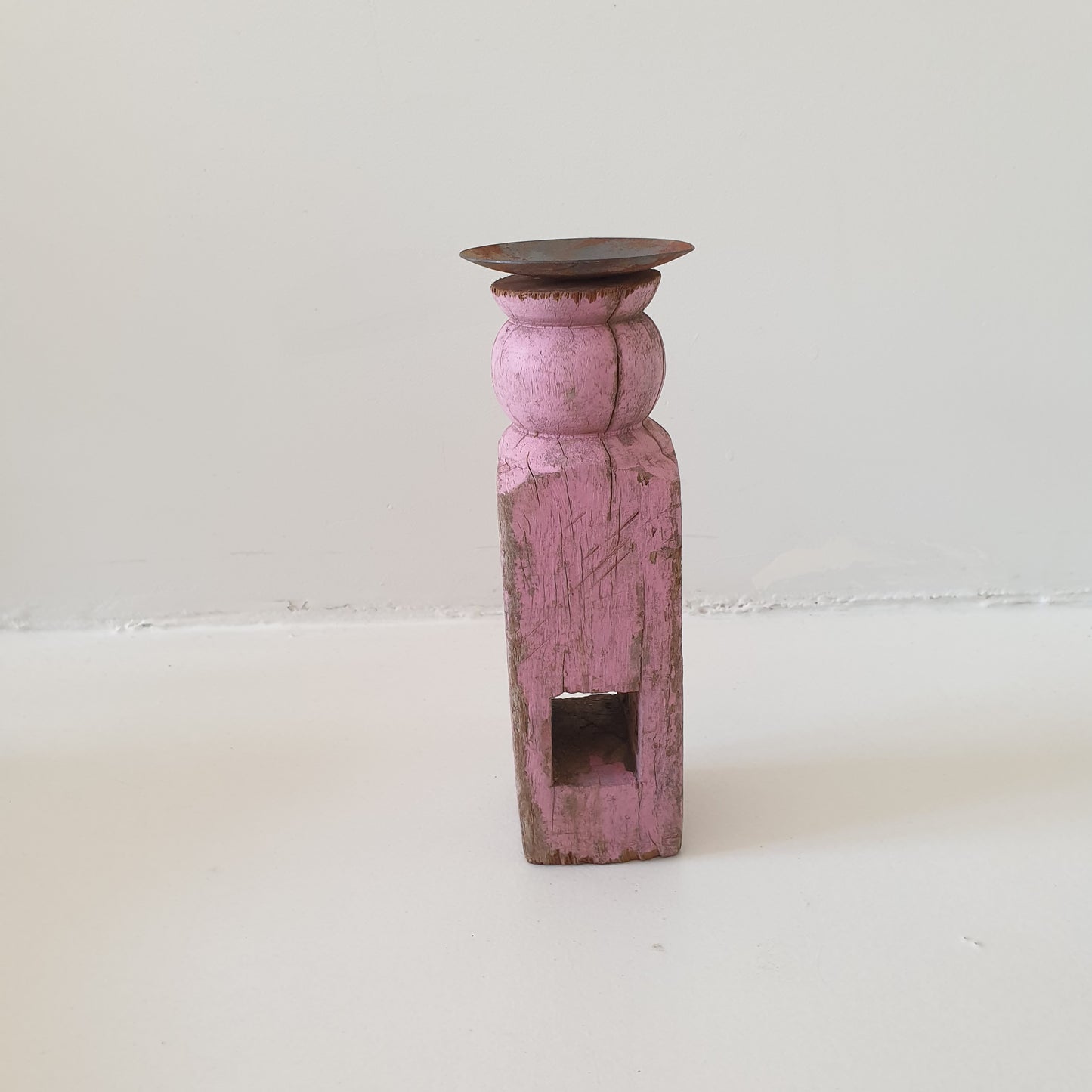 Old wooden candle holder