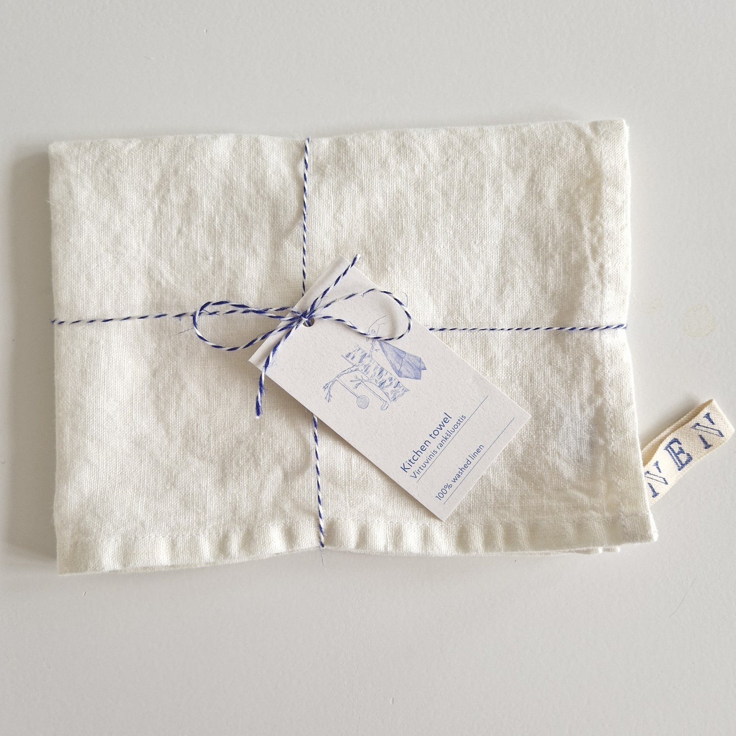 Linen Kitchen towel Off White