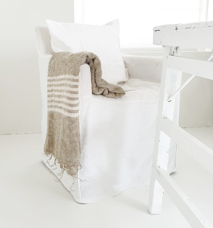 Plaid Liv Naturel / Off-White Earthware