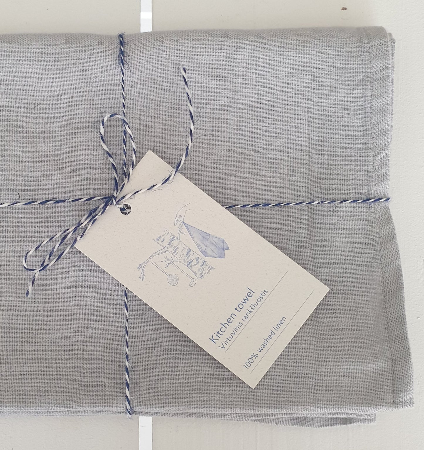 Linen tea towel Light grey