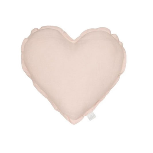 Cotton & Sweets Mini linen heart cushion Powder Pink