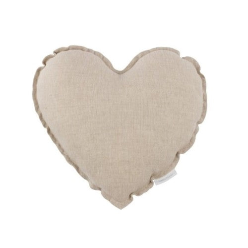Cotton & Sweets Mini linen heart pillow Natural Ø36cm