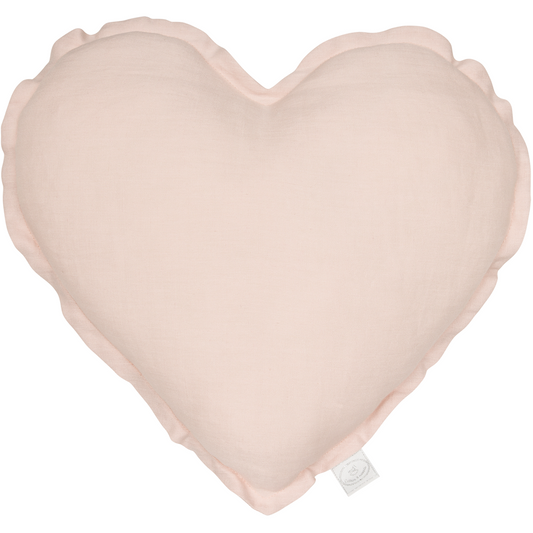 Cotton & Sweets linen heart cushion Powder Pink Ø44cm
