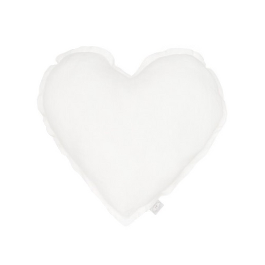 Cotton & Sweets Mini linen heart cushion White