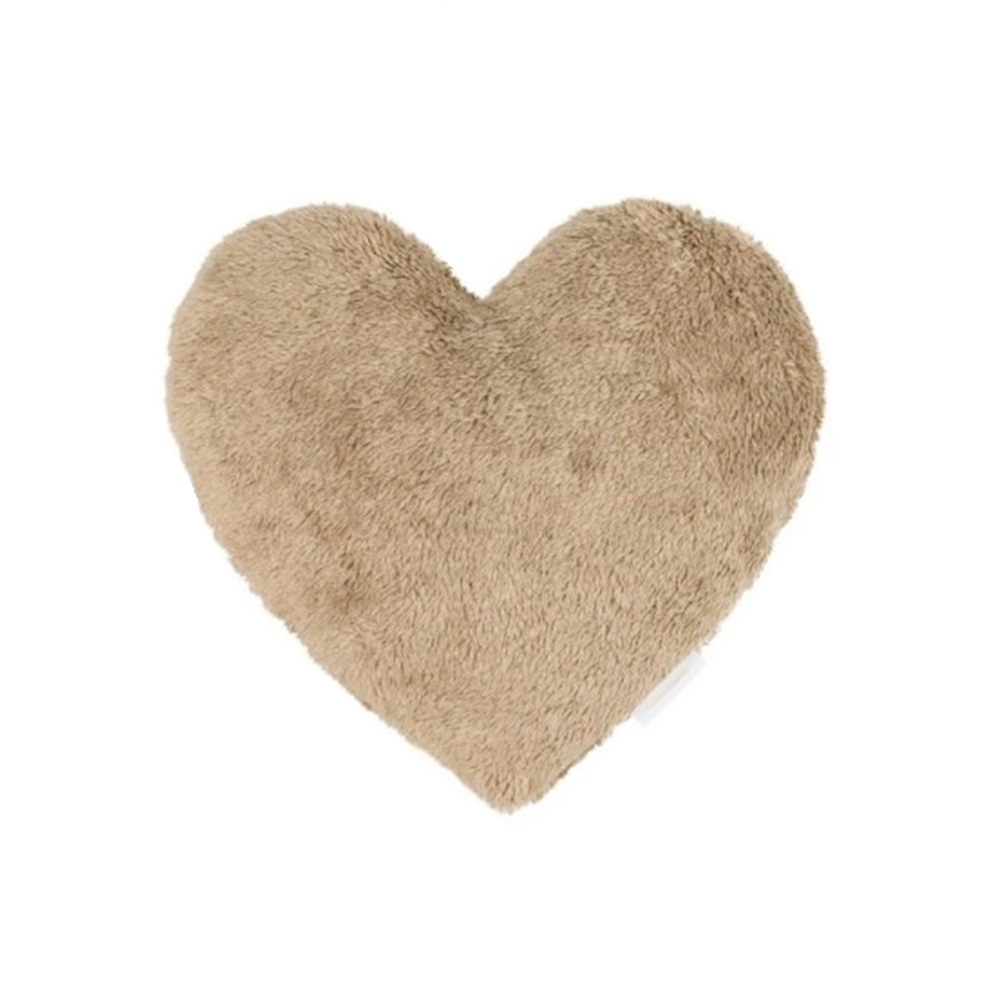 Cotton & Sweets Mini sheepskin hart cushion Chocolate 