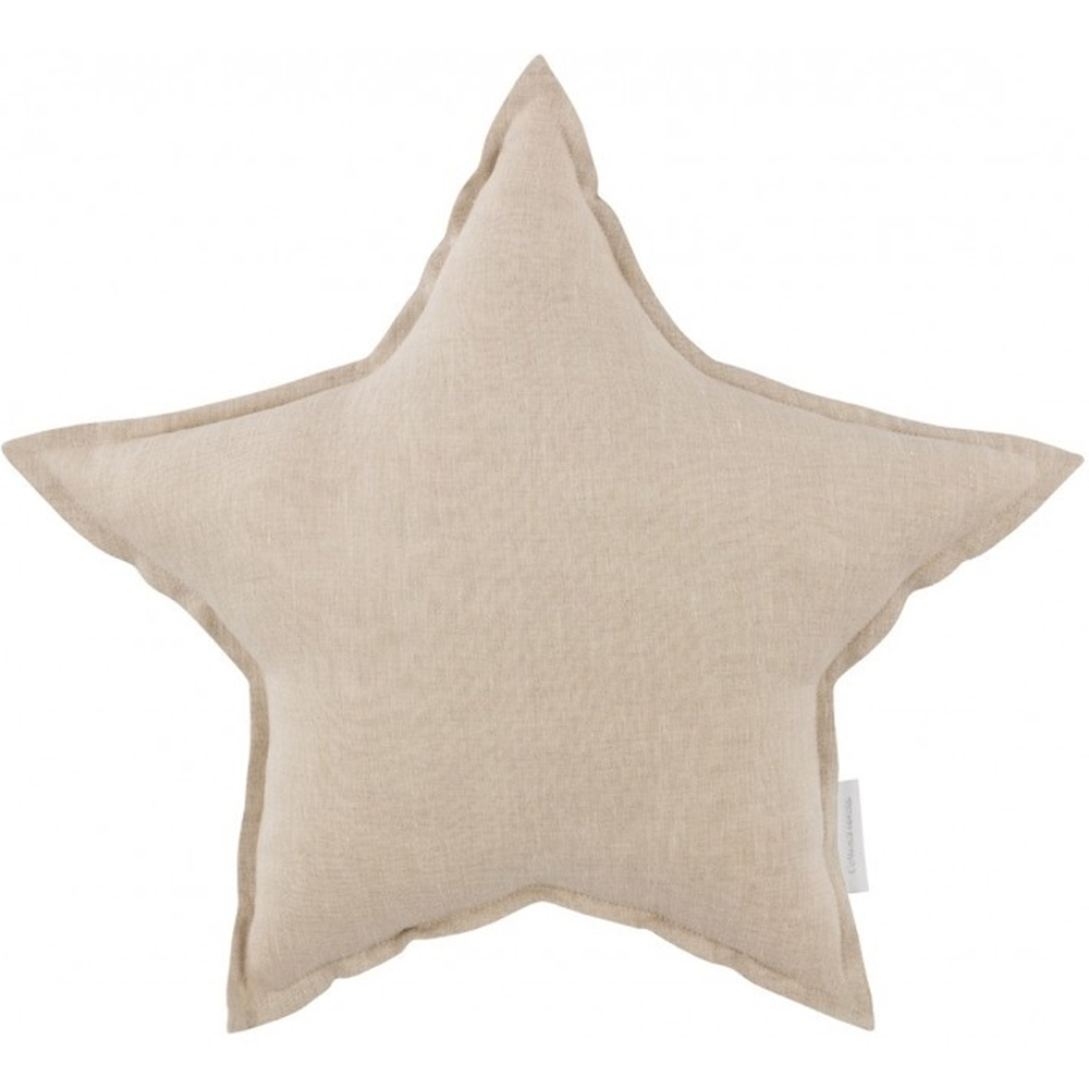 Cotton & Sweets linen star cushion Natural Ø50cm