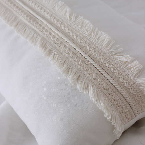 Cotton & Sweets Boho Rectangular lace cushion Vanilla