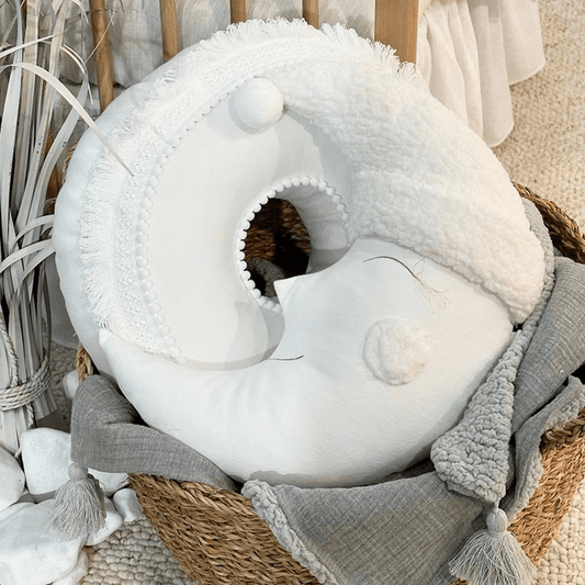 Cotton & Sweets Sleeping moon pillow White