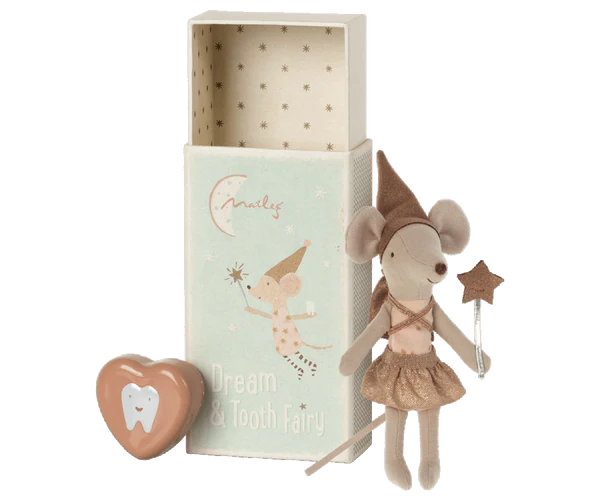 Maileg Tooth fairy mouse in matchbox Pink