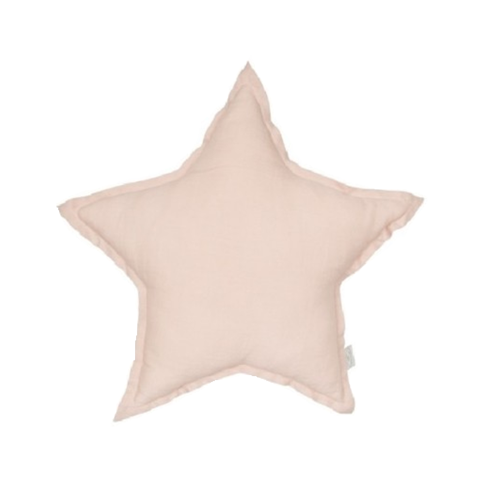 Cotton & Sweets Mini linen star cushion Powder Pink Ø36cm