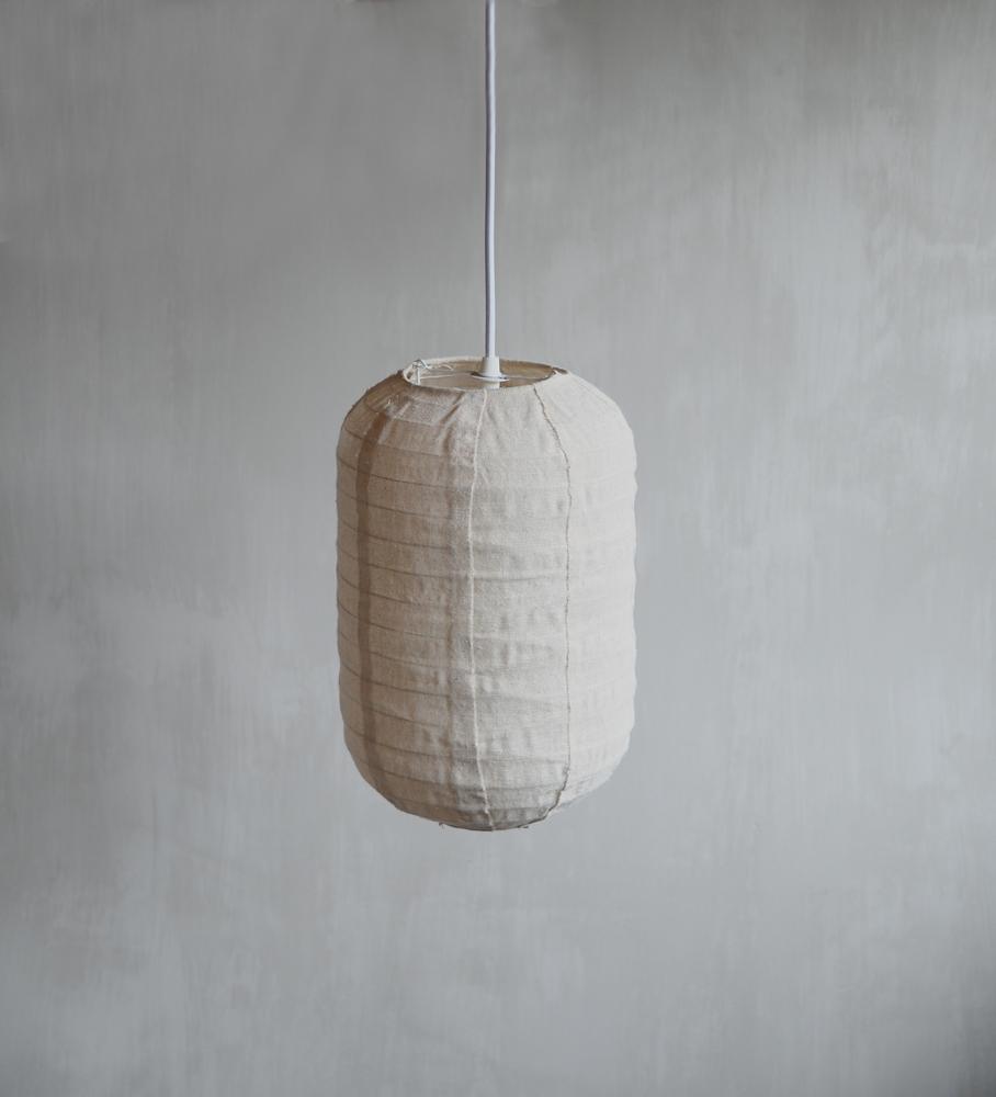 Linen lantern hanging lamp Lenn S Natural