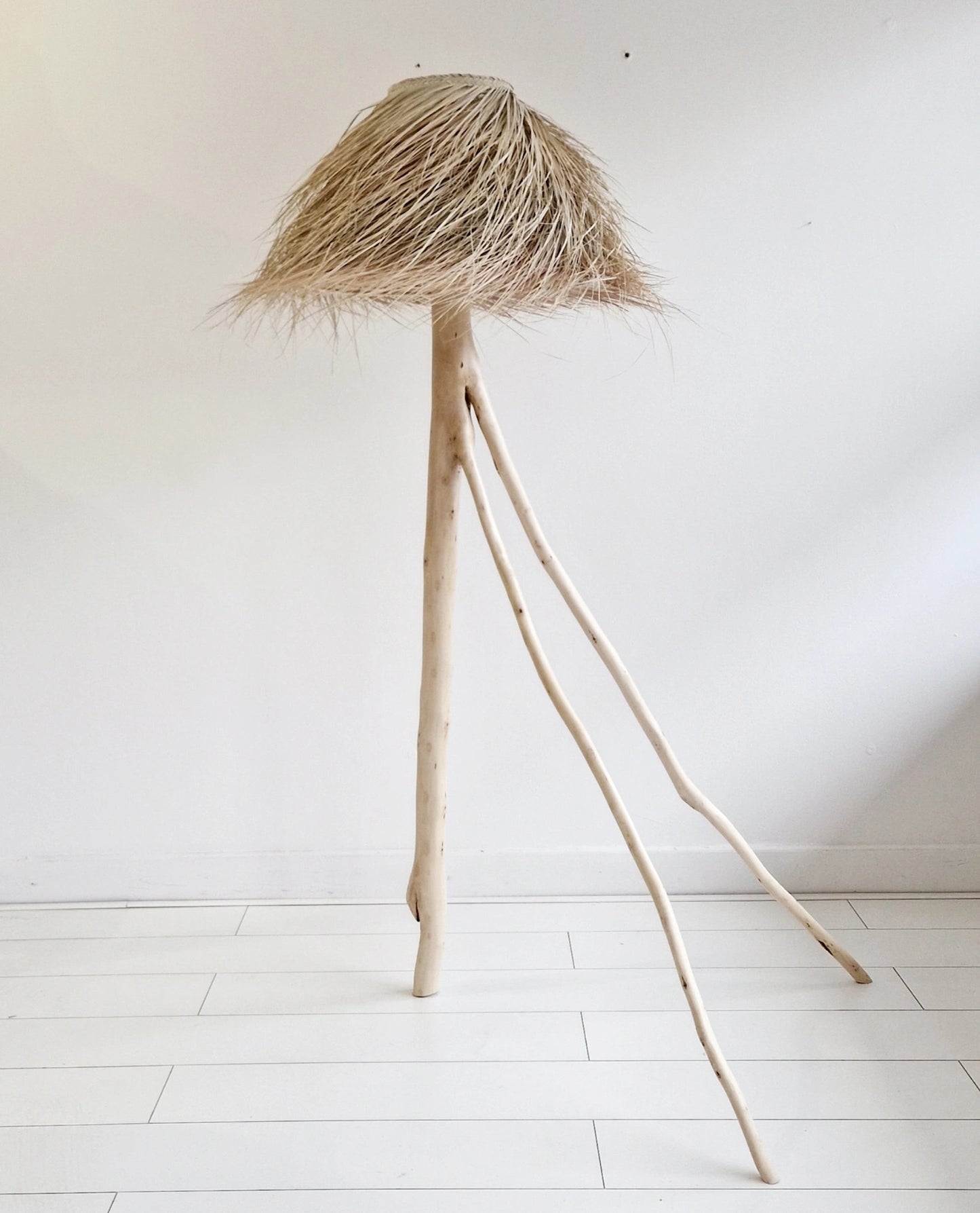 Rock the Kasbah Palm leaf floor lamp natural tapered lampshade