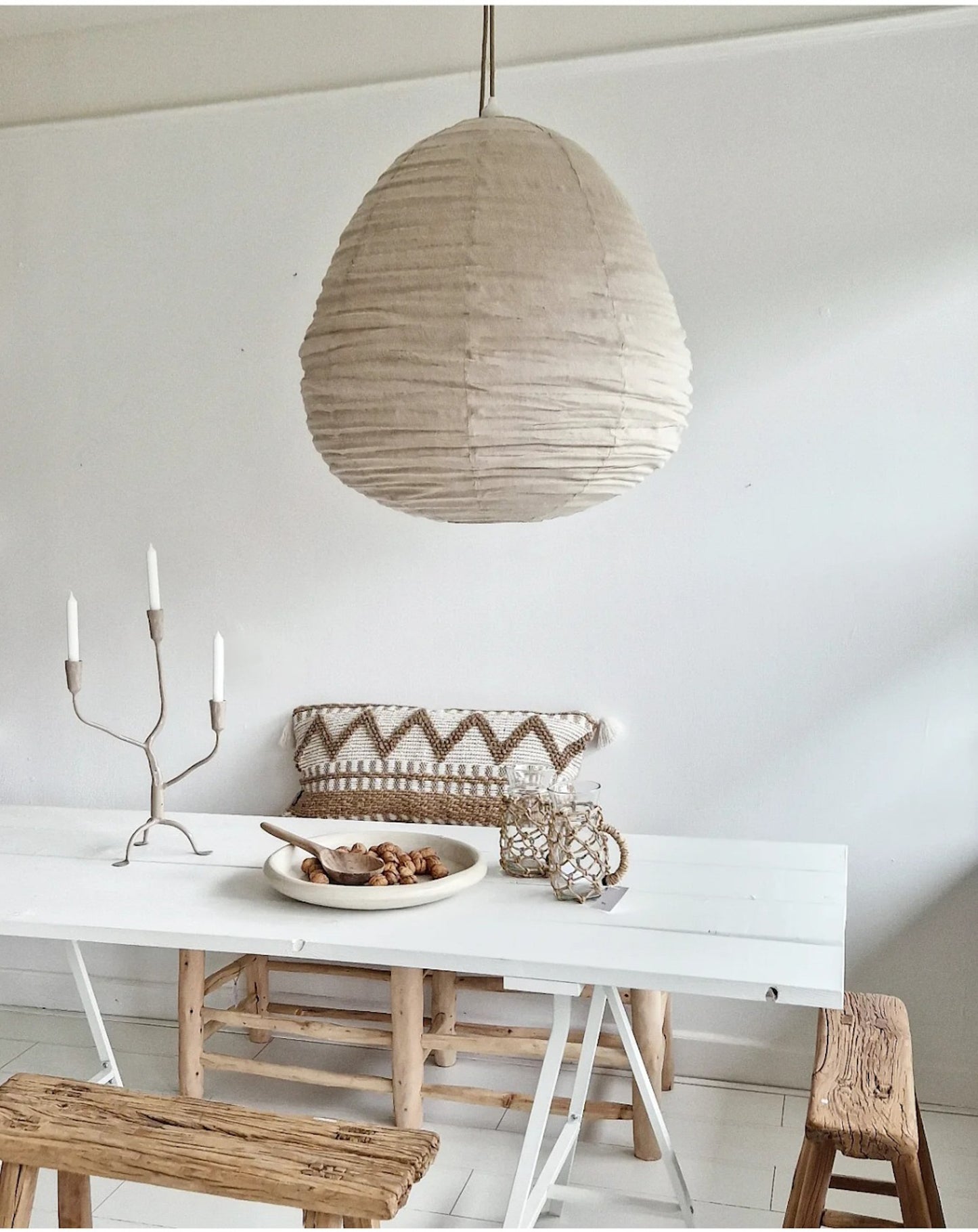Lantern lamp Natural linen