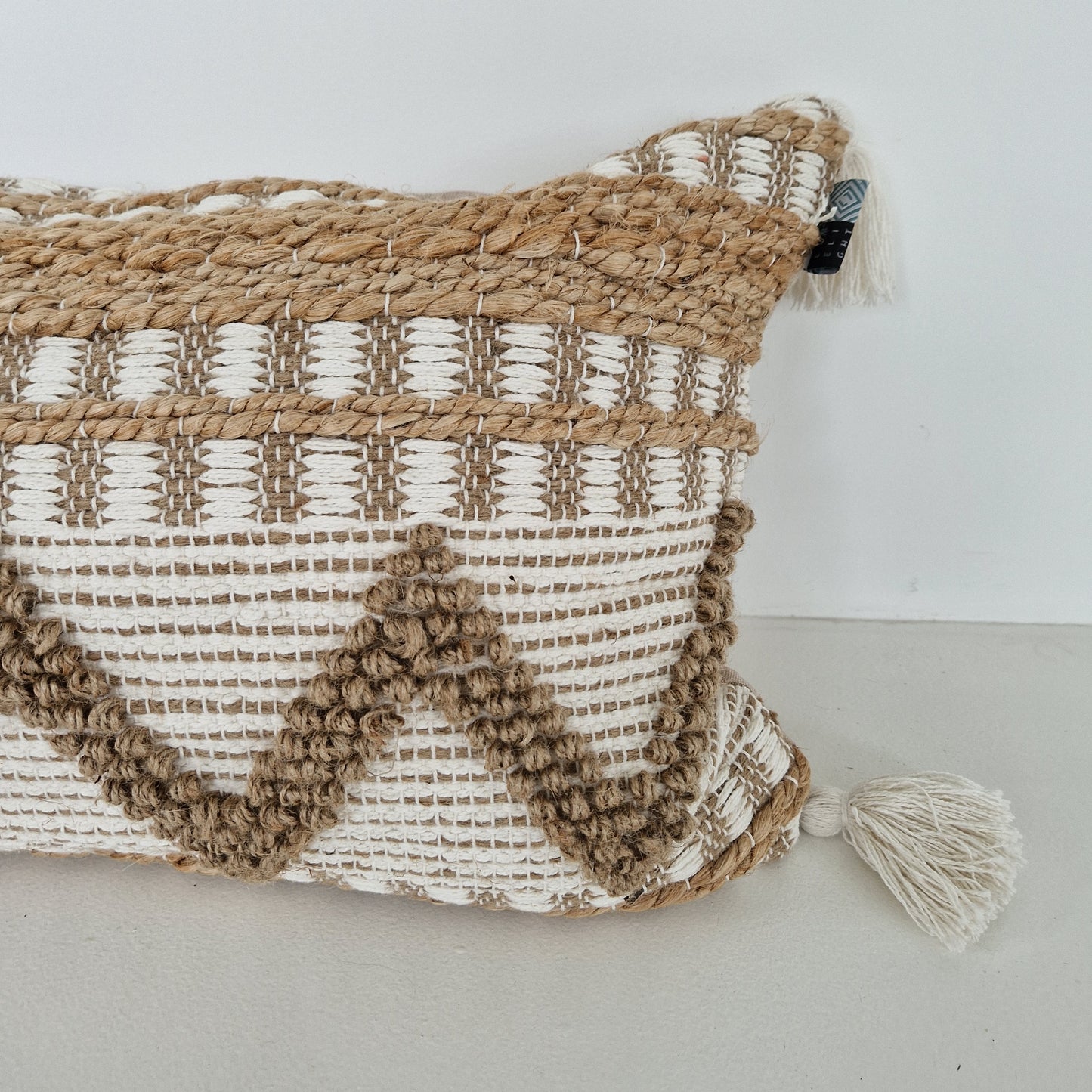 Elongated cushion Jute 40x80cm Offwhite/natural