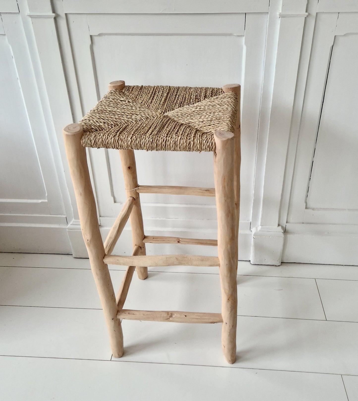 Moroccan bar stool seagrass