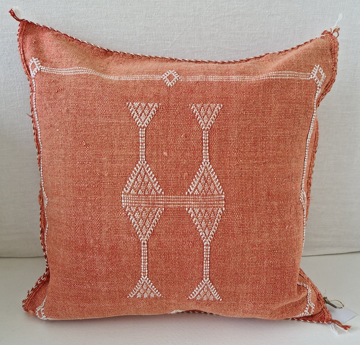 Sabra Silk cushion cover Coral Red